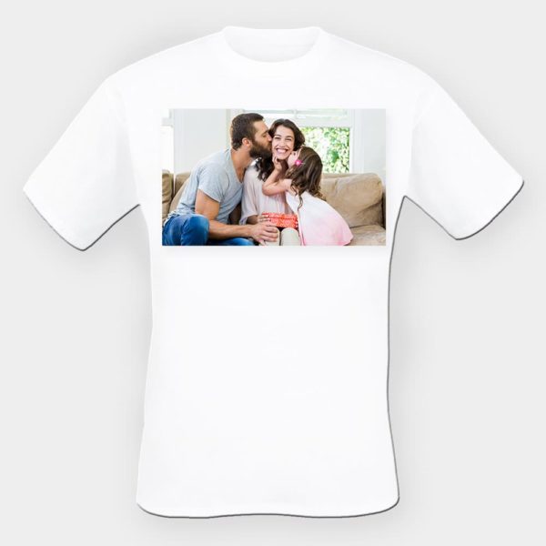 Camiseta blanca personalizada con fotografía de familia