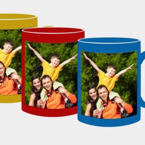 3 tazas mágicas de colores con sublimación de familia