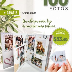 promo 100 fotos 3r instax 5x8cm + cromo álbum