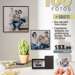 100 fotos 3r (instax) una caja de fotos intax + combo de bastidores delgados (incluye ampliaciones)
