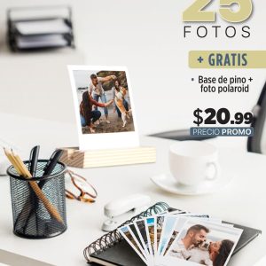 25 fotos 3r (polaroid) + base pino + foto polaroid