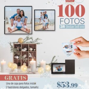 100 fotos 3r (instax) una caja de fotos intax + combo de bastidores delgados (incluye ampliaciones)