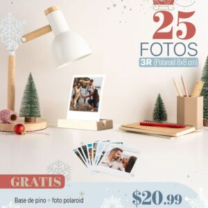 25 fotos 3r (polaroid) + base pino + foto polaroid