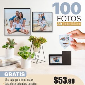 100 fotos 3r (instax) una caja de fotos intax + combo de bastidores delgados (incluye ampliaciones)
