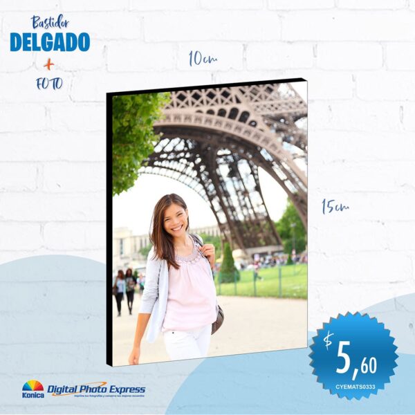 bastidor delgado 10x15 cm incluye fotografía