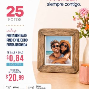 promo 25 fotos 3r instax 5x8cm + 2 bastidores delgados 15x15 cm