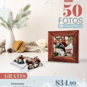 50 fotos 3r (polaroid) gratis portarretrato + ampliación 15x15cm
