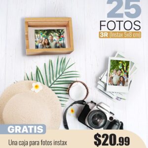 25 fotos 3r (instax) + caja de fotos instax