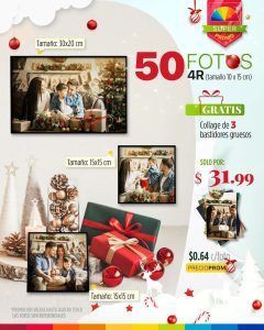 50 fotos 4r (tamaño 10x15cm) + portarretrato de temporada