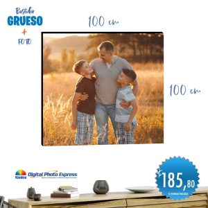 bastidor grueso + foto 100x100cm