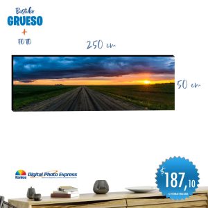 bastidor grueso + foto 250x50cm