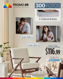 300 fotos 4r (tamaño 10x15cm) + combo de 2 lienzos