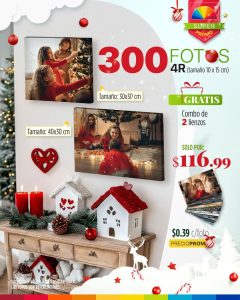 300 fotos 4r (tamaño 10x15cm) + collage de 7 bastidores gruesos