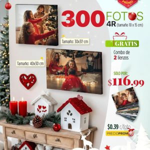 300 fotos 4r (tamaño 10x15cm) + collage de 7 bastidores gruesos