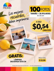 promo 100 3r fotos polaroid 8x8cm + 6 bastidores