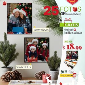 25 fotos 4r (tamaño 10x15cm) + combo de 2 bastidores delgados