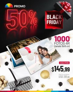 Promoción 50% 1000 fotos 4R (tamaño 10x15cm) BLACK FRIDAY