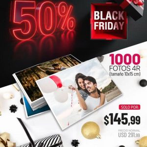 Promoción 50% 1000 fotos 4R (tamaño 10x15cm) BLACK FRIDAY