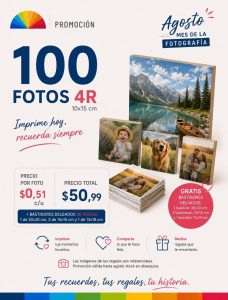 promo 100 fotos 4r tamaño 10x15cm + combo de bastidores