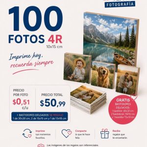 promo 100 fotos 4r tamaño 10x15cm + combo de bastidores