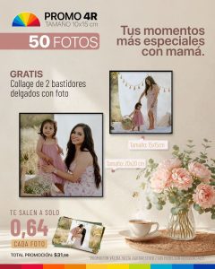 promo 50 fotos 4r tamaño 10x15cm + combo de bastidores delgados con fotos