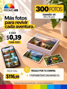 promo 300 fotos 4r tamaño 10x15 cm portarretratos 30x40cm de stock