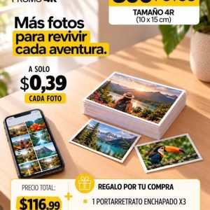 promo 300 fotos 4r tamaño 10x15 cm portarretratos 30x40cm de stock
