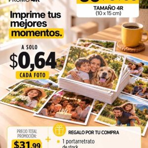 promo 50 fotos 4r tamaño 10x15cm +portarretrato de stock