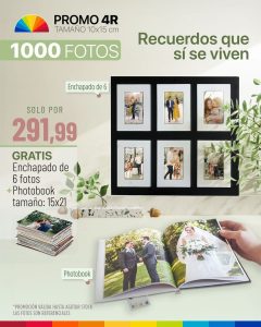 promo 1000 fotos 4r tamaño 10x15cm + enchapado de 6 fotos + fotos profesionales en estudio