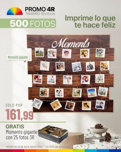 promo 500 fotos 4r tamaño 10x15cm + cuadro enchapado de 4 fotos + fotos profesionales en estudio + ampliación