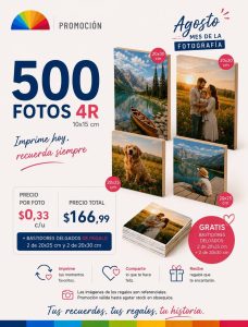 promo 500 fotos 4r tamaño 10x15cm + combo de bastidores