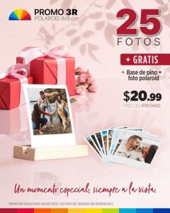Promo 3R 25 fotos polaroid 8x8cm