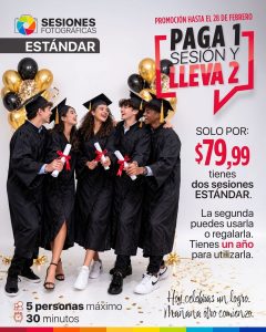 sesión fotográfica estándar paga 1 sesión y lleva 2