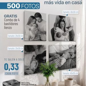 promo 500 fotos 4r tamaño 10x15cm + moments gigante con 25 fotos 3r