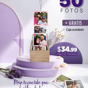 Promo 50 3R fotos polaroid 8x8cm + Caja acordeón