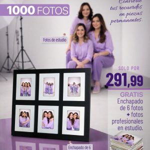 Promo 1000 4R fotos tamaño 10x15cm + Enchapado de 6 fotos + Fotos profesionales en estudio