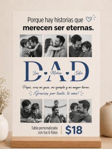 tabla personalizada con 6 fotos