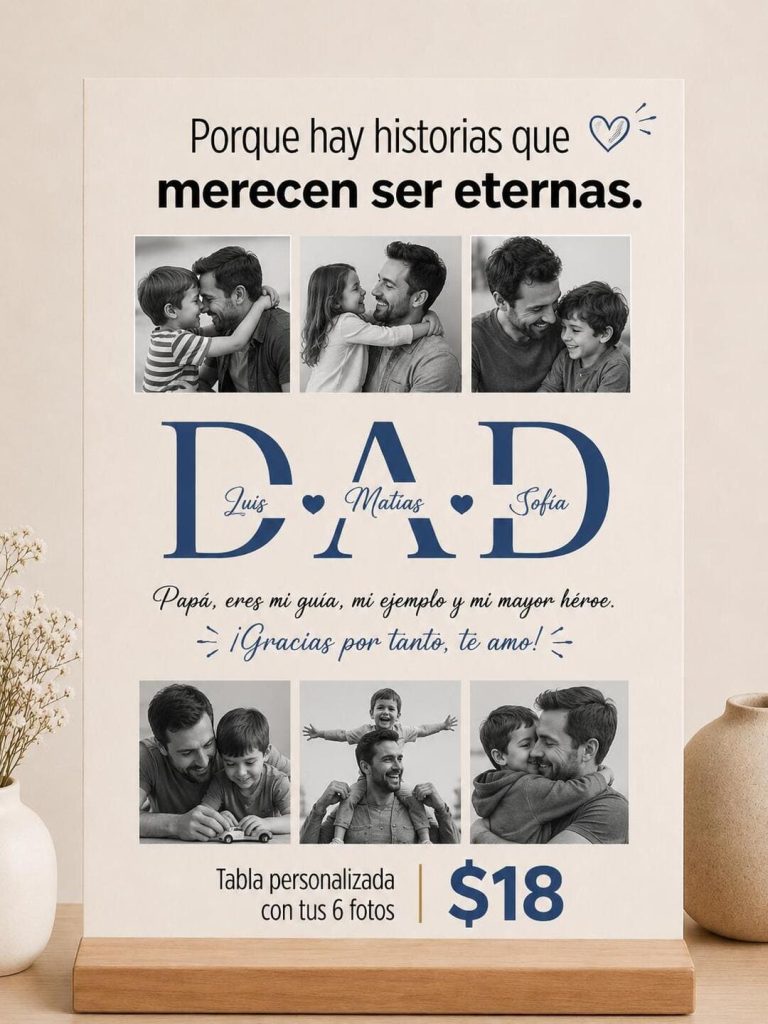 tabla personalizada con 6 fotos