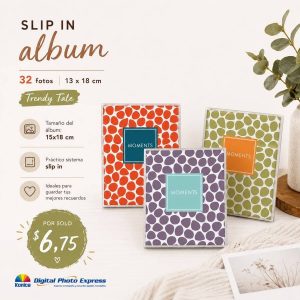 trendy tale slip in álbum for 32 photos 13x18cm