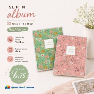 floral whisper slip in álbum for 32 photos 13x18cm