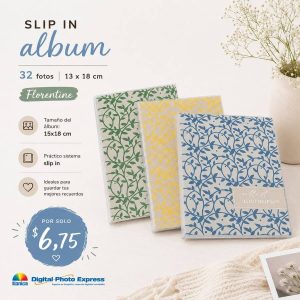 florentine slip in álbum for 32 photos 13x18cm