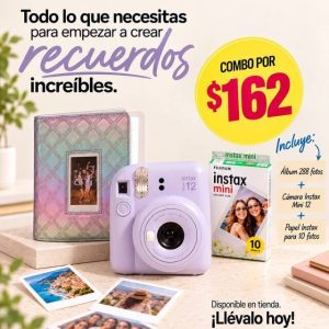 combo: álbum + cámara instax mini 12 + papel instax